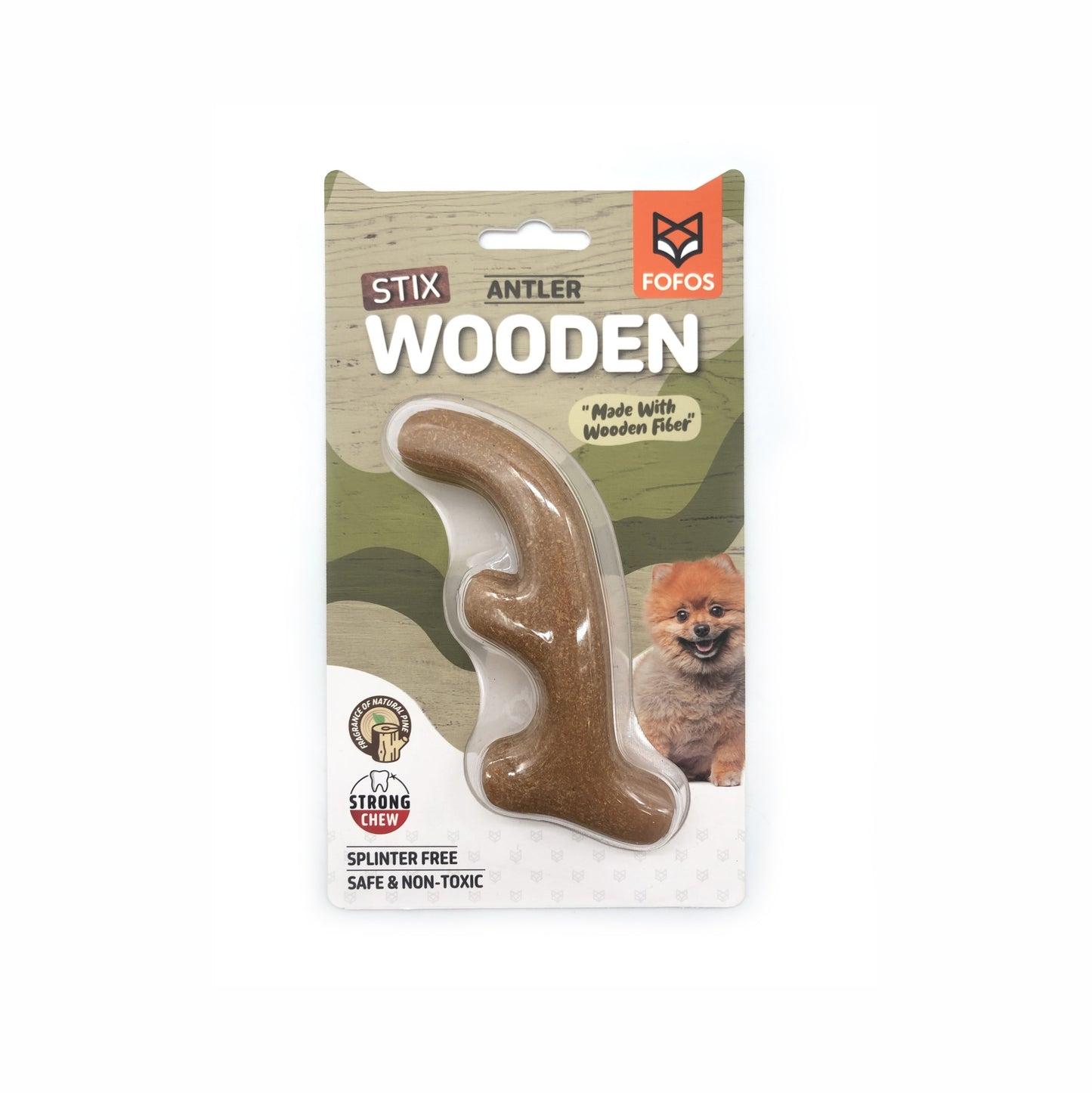 FOFOS Wood play Antler Dog Toy 5x2xl3 cm
