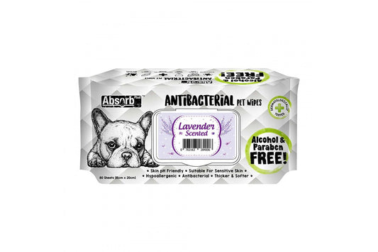 Absolute Holistic Lavender Scented Pet Wipes For Dog 80 Sheets 15cmx20cm