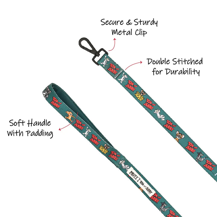 Mutt of Course Tom and Jerry Happy Green Leash For Dogs