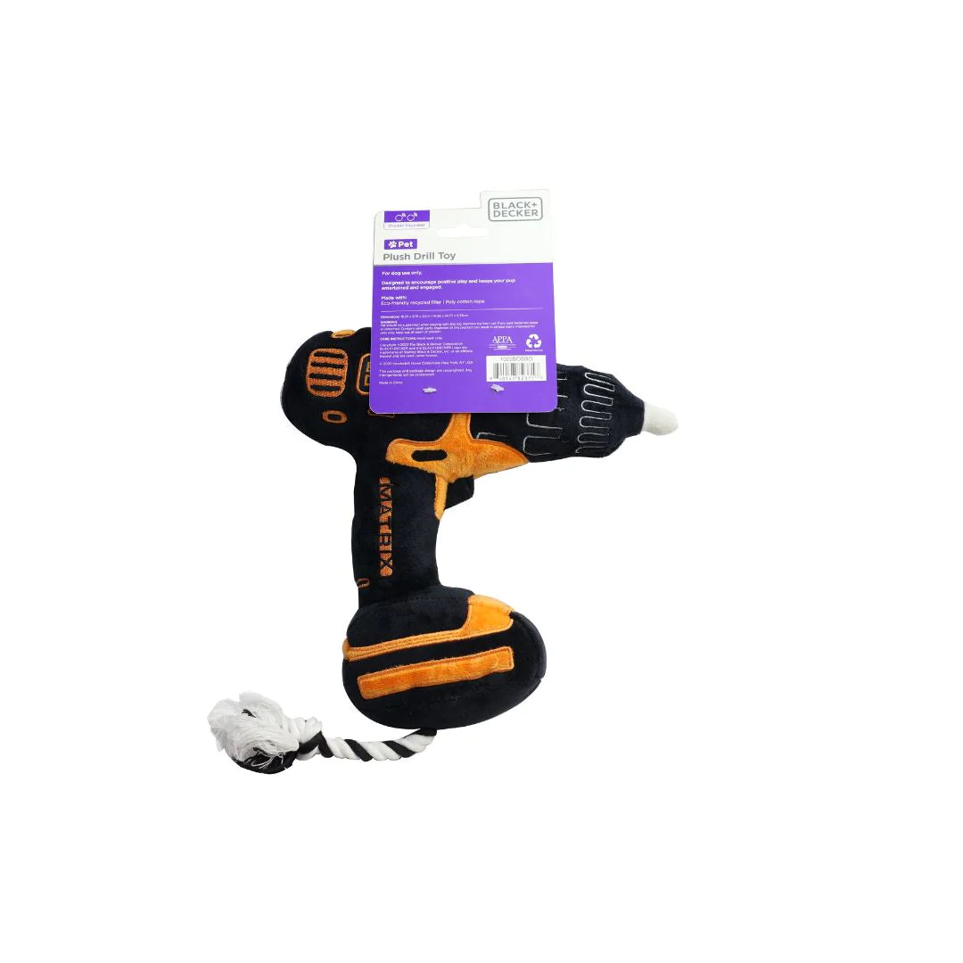 Black+Decker/ Kensie Drill Machine Plush & Squeaker Dog Toy 41.28cm x 24.77cm x 6.35cm