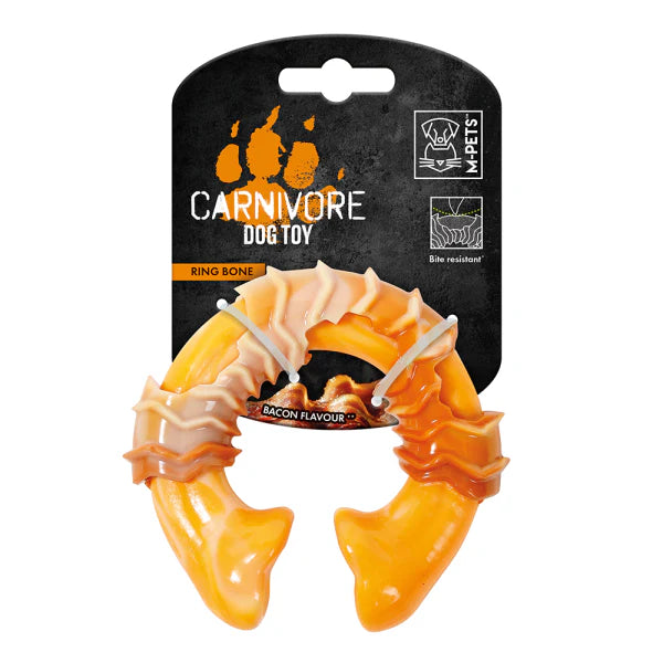 M-PETS Carnivore Ring Bone Chew & Fetch Dog Toy - Bacon Scent
