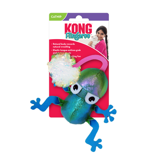 Kong Flingaroo Frog Toy For Cats 21.08x21.08x27.95cm