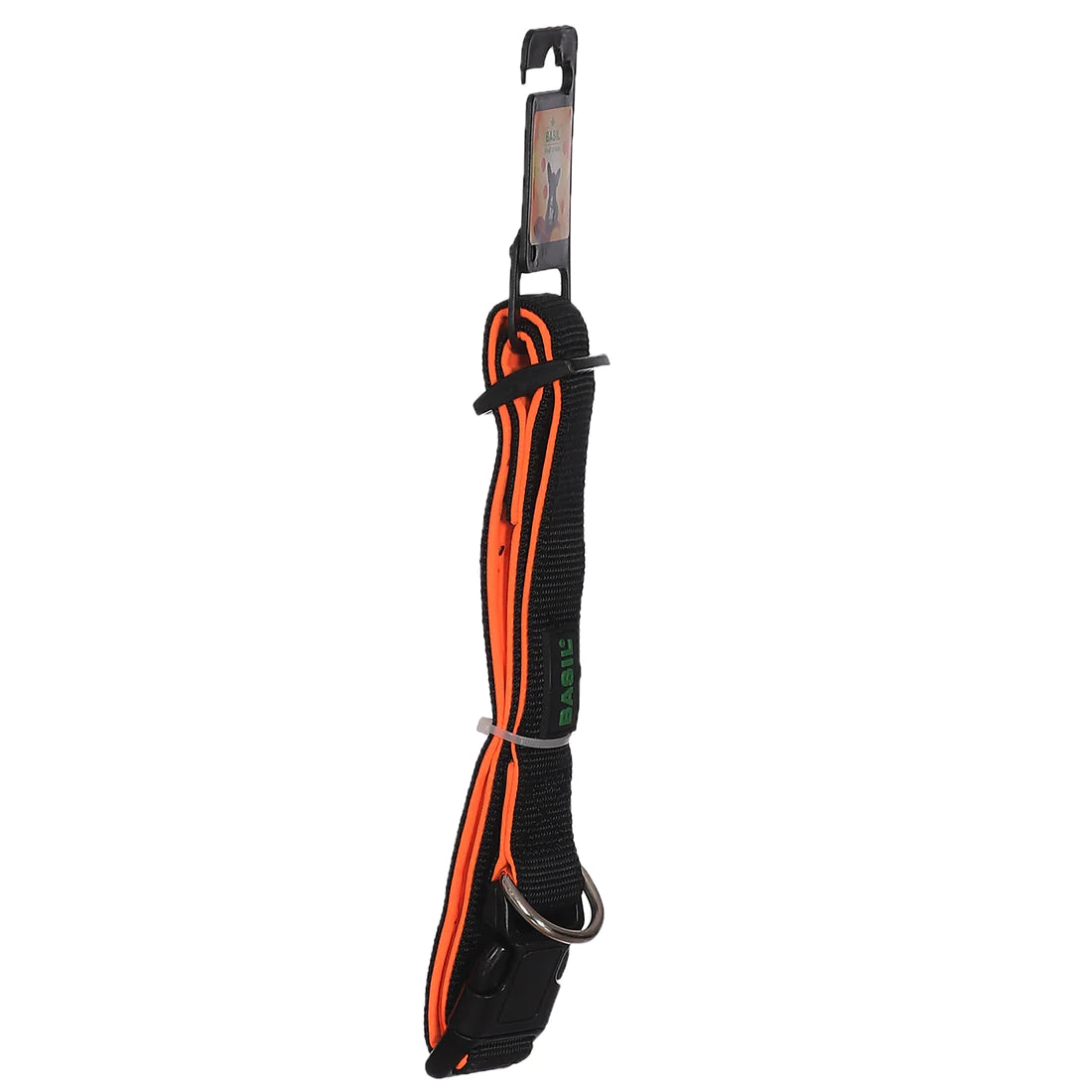 Basil Padded Adjustable Collar for Dogs & Puppies Black/Orange