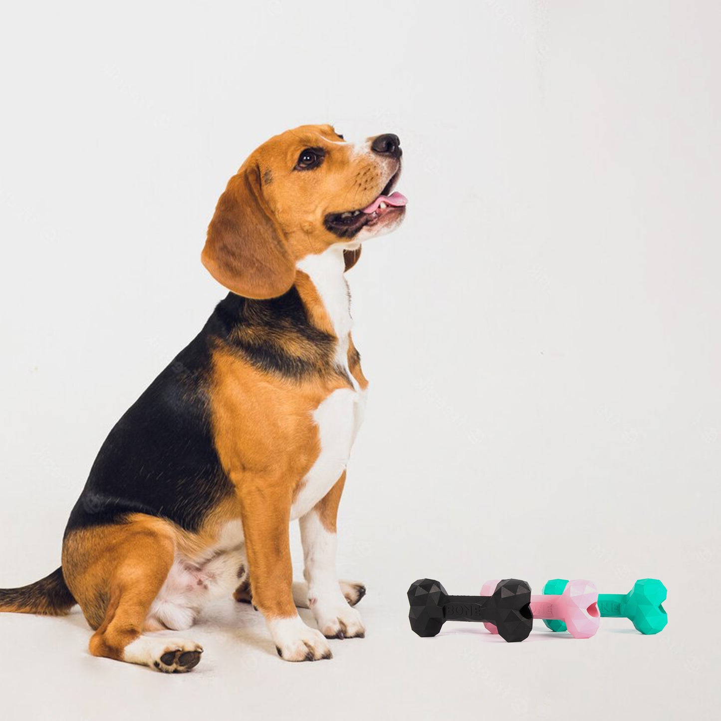 FOFOS Barkbutler Chu The Bone Dog Toy Black Small 11.3 x 5 x 3.5 cm