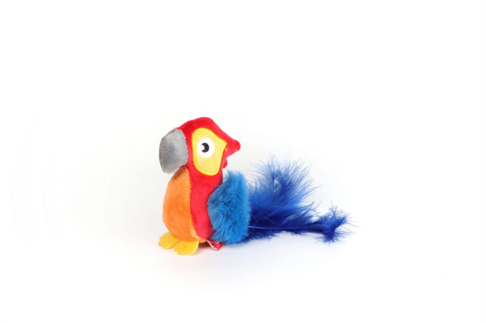 Gigwi Red Parrot Melody Chaser with Motion Activated Sound Chip Cat Toy