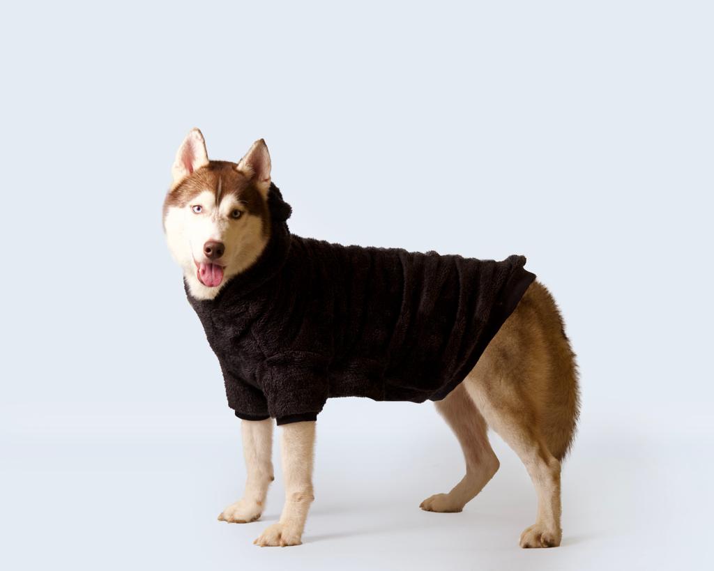 Pet Snugs Dark Grey Furry Sweater For Your Furry Friend