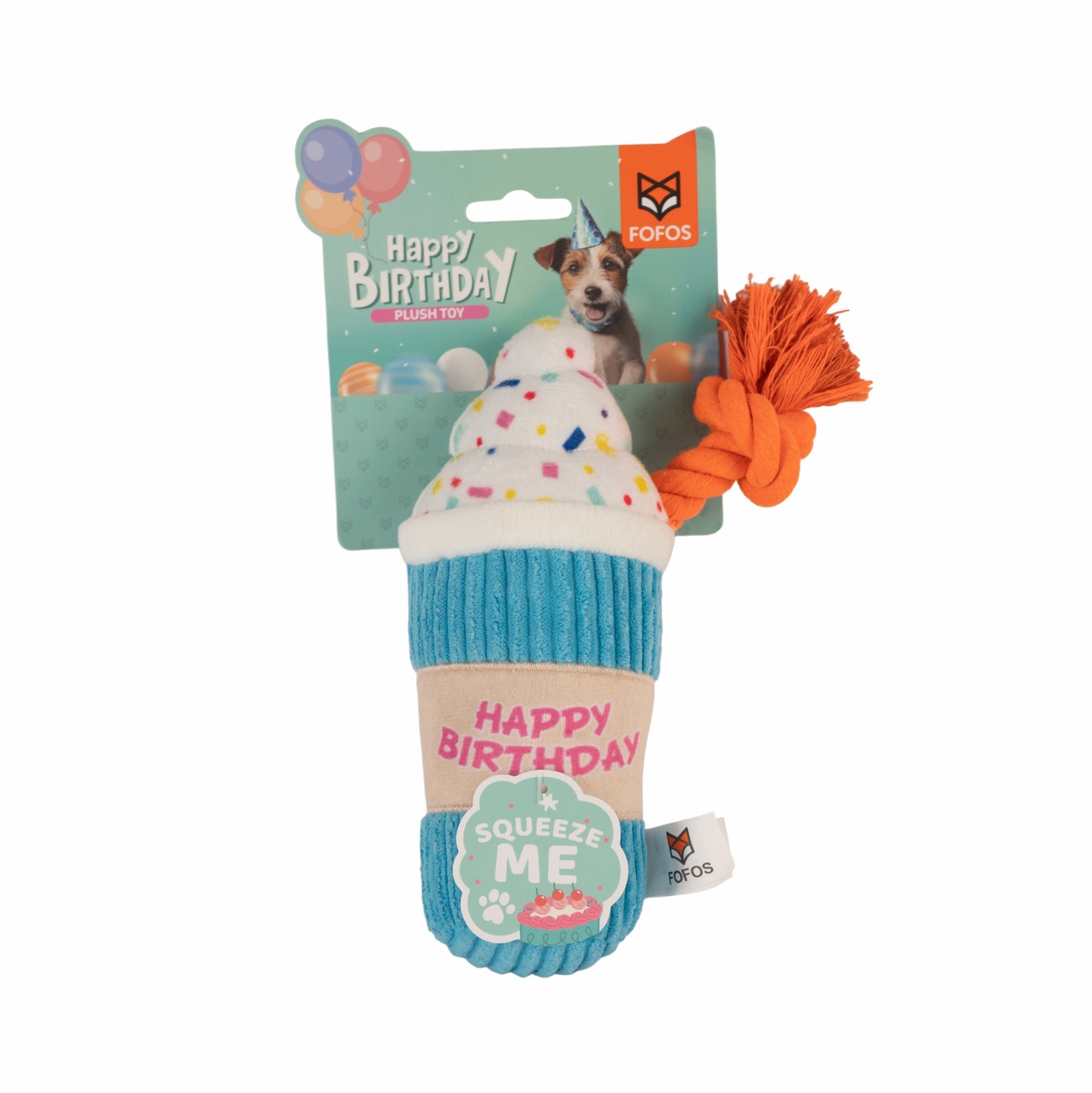 FOFOS Birthday Drink Dog Toy 9x8x20cm