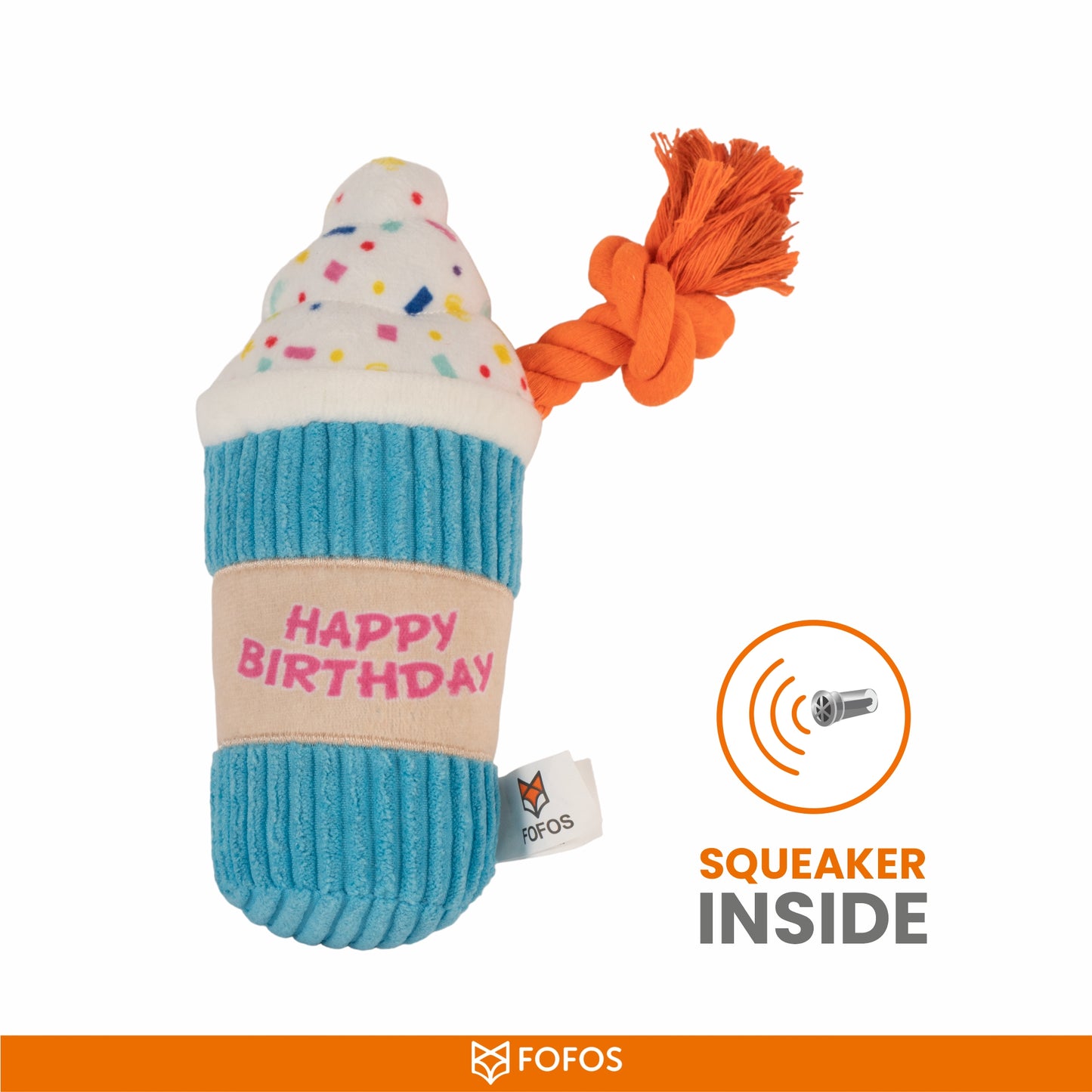 FOFOS Birthday Drink Dog Toy 9x8x20cm