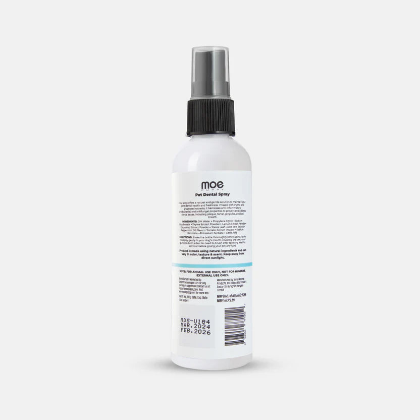 Moe Puppy Dental Spray Cruelty Free with Thyme and Grapeseed For Dogs and Cats 100ml