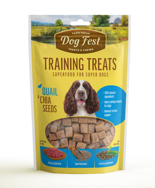 Dogfest Training treats Quail  & Chia seeds Dog Treat 90g