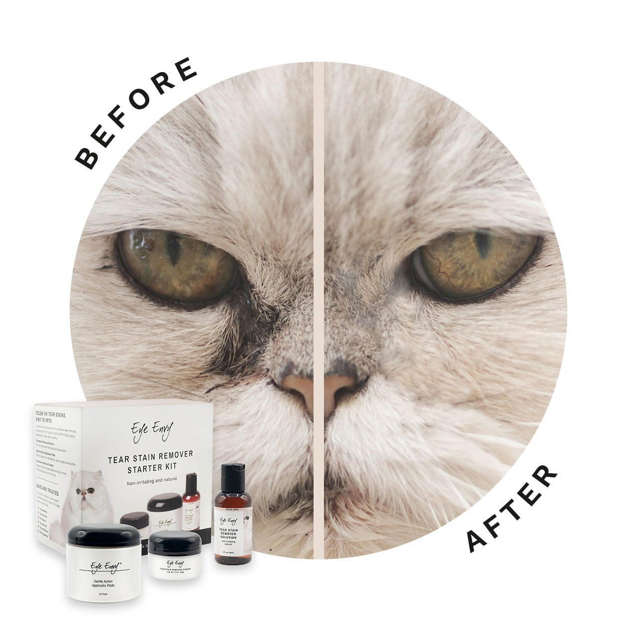 Eye Envy Tear Stain Remover Starter Kit For Cats