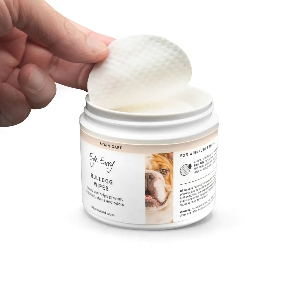 Eye Envy Tear Stain Remover Wipes For Bulldog 60 Wipes