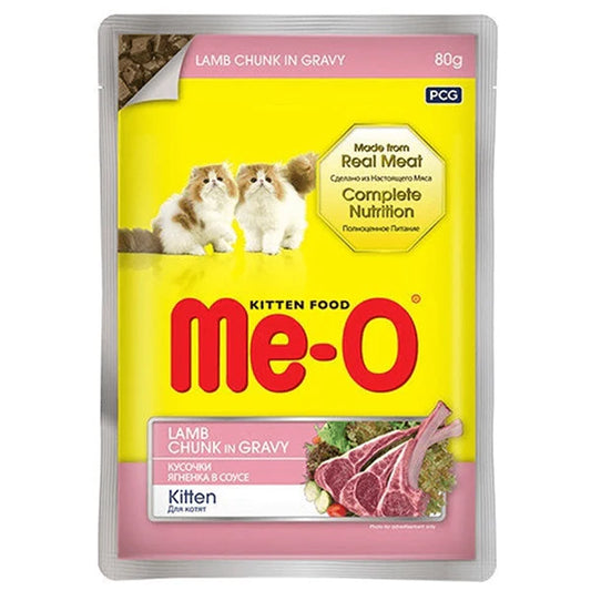 Me-O Lamb Chunk in Gravy Kitten Wet Food 80g