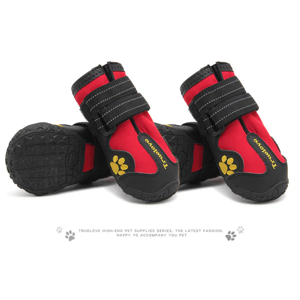 Truelove Waterproof Anti-Slip Boots for Dogs - Red (Set of 4)