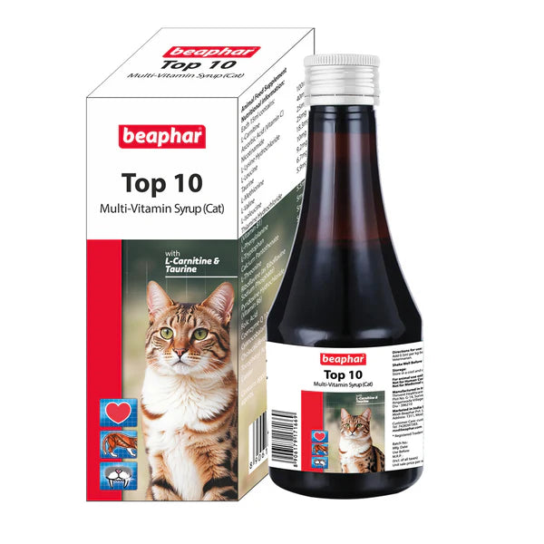 Beaphar Top 10 Multi-Vitamin Syrup For Cats 200ml