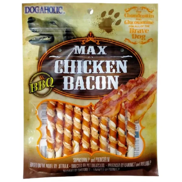 Dogaholic Max Chicken Bacon BBQ Stick Treats 10pc