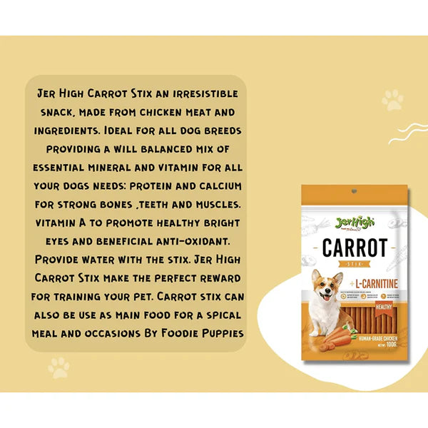 Jer High Carrot Stix Dog Treat 100g