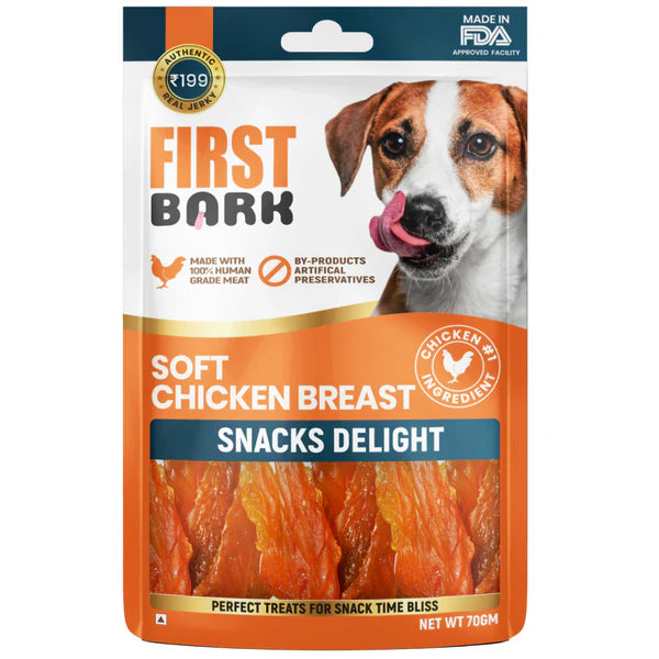 First Bark Soft Chicken Breast Dog Treat 70g