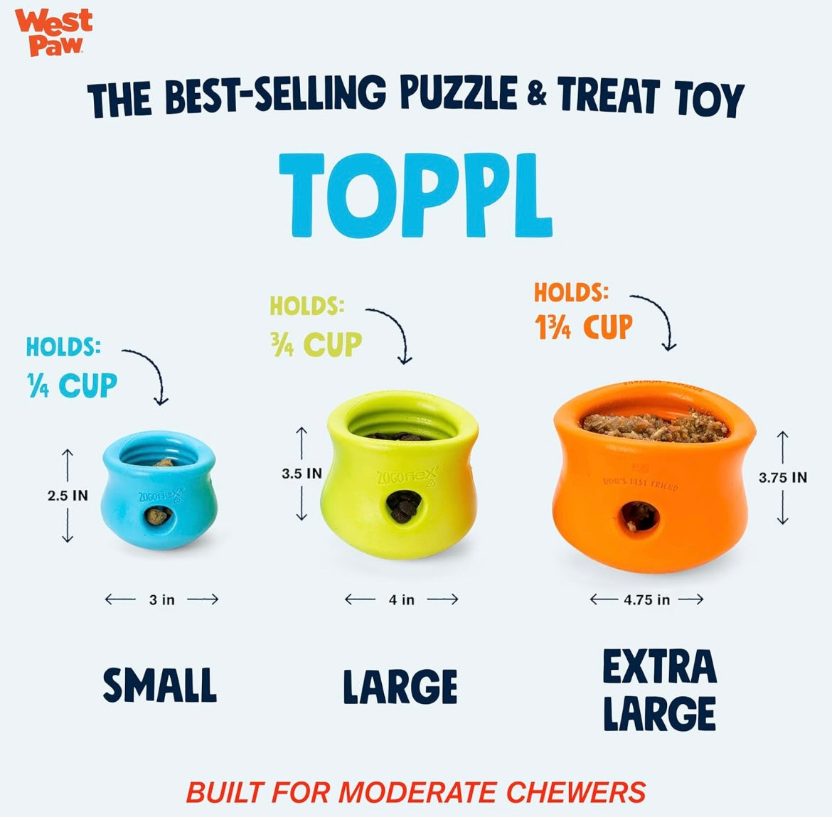 West Paw Zogoflex Toppl Toy for Dogs - Orange