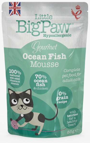 Little Big Paw Gourmet Ocean Fish Mousse Wet Cat Food 85gm