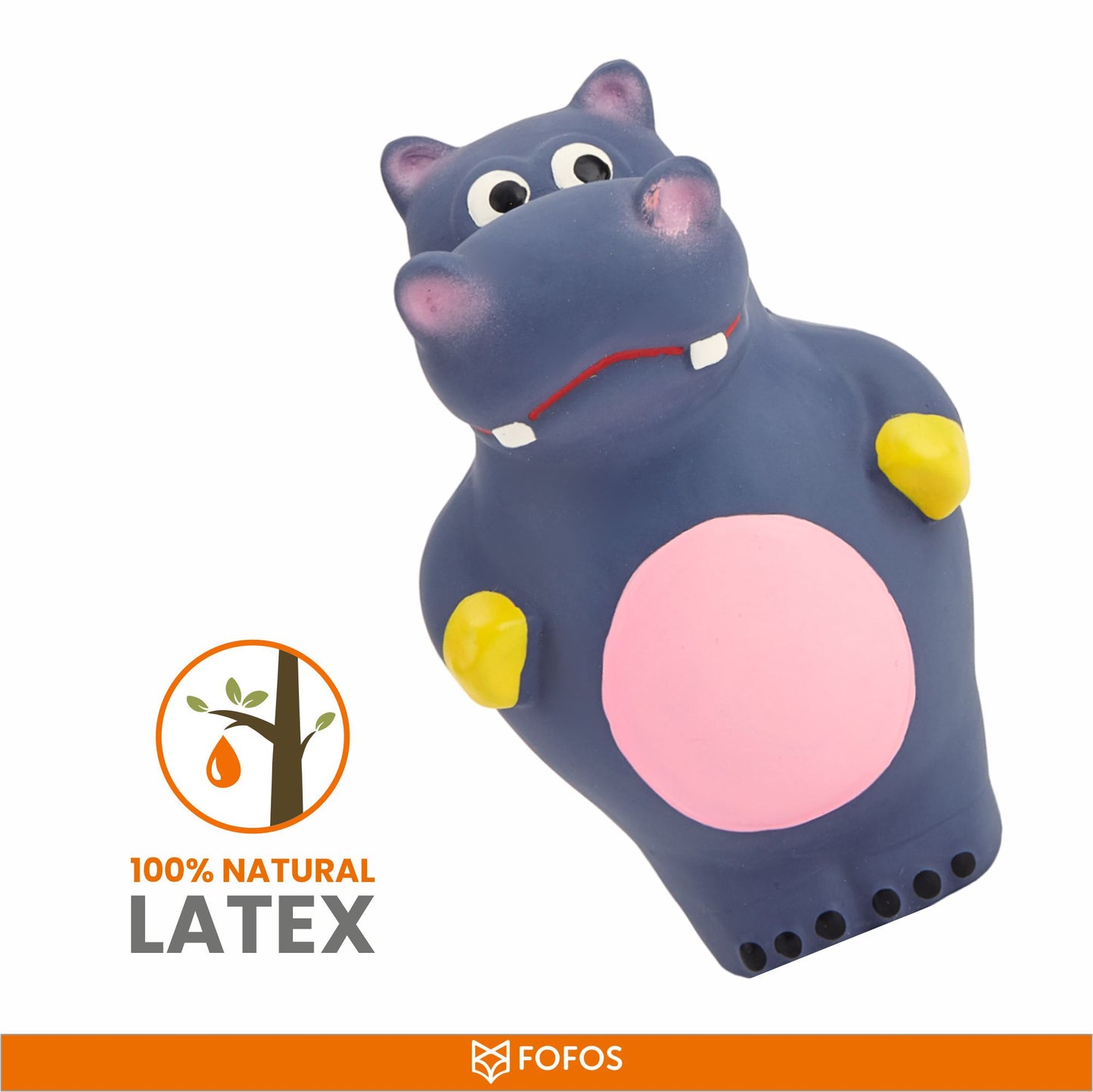 FOFOS Latex Toy Hippo 6.5 x 6.5 x 11.5 cm