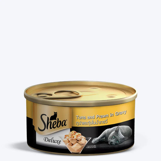Sheba Deluxe Tuna and Prawn in Gravy Wet Cat Food 85g