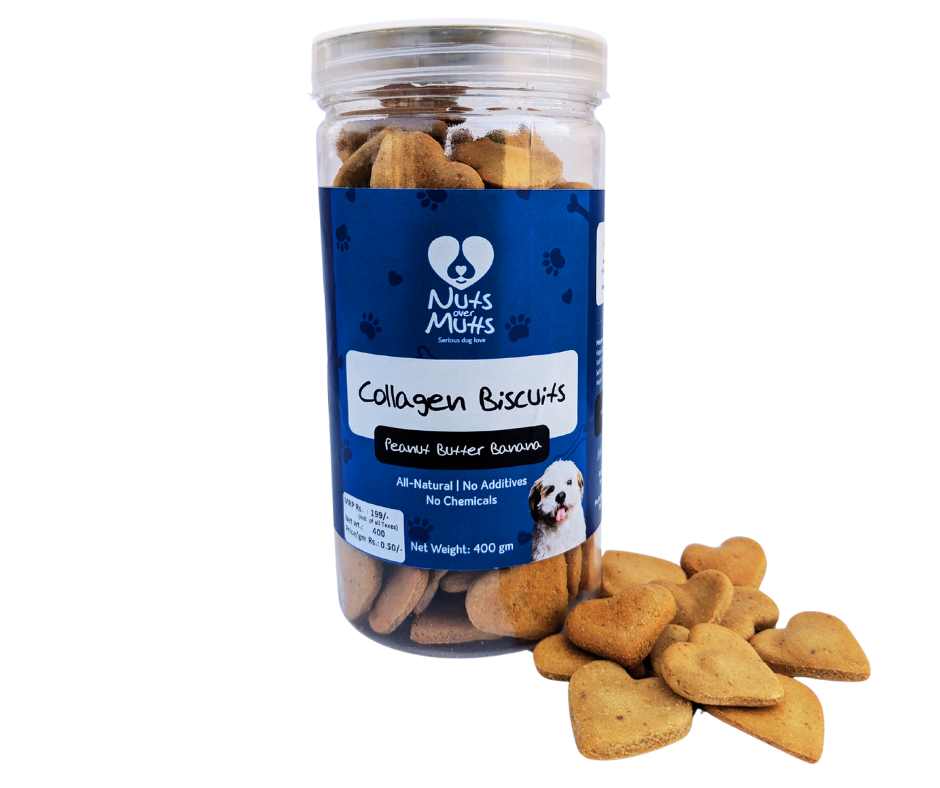 Nuts over Mutts Collagen Biscuit Peanut Butter Banana Flavor For Dogs 400g