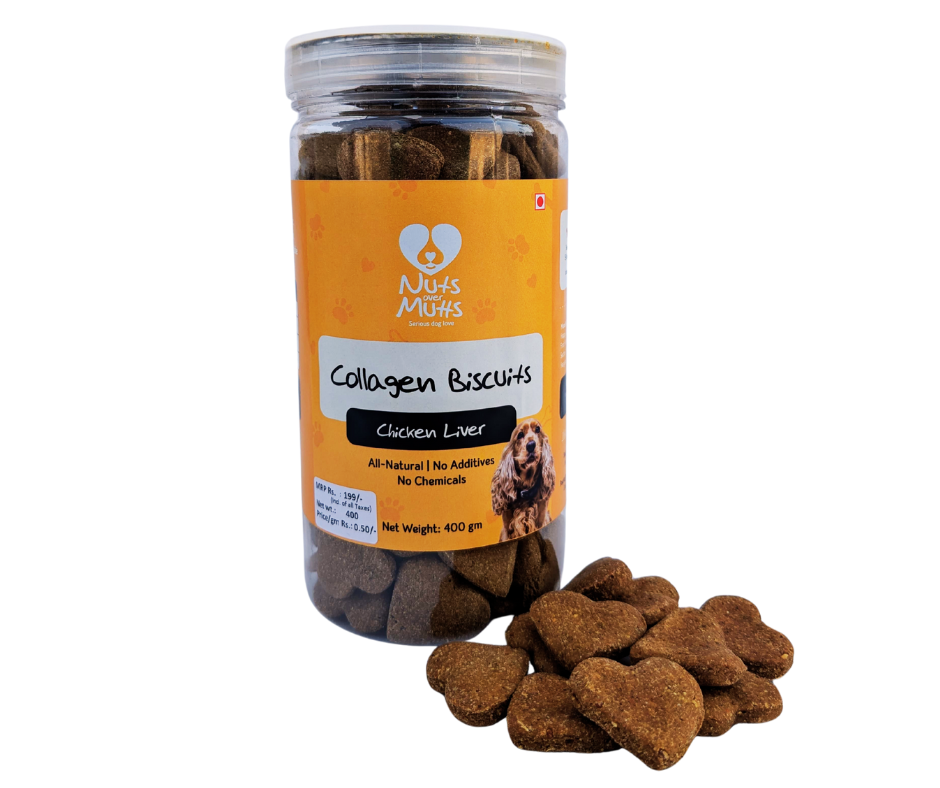 Nuts over Mutts Collagen Biscuit Chicken Liver Flavor For Dogs 400g