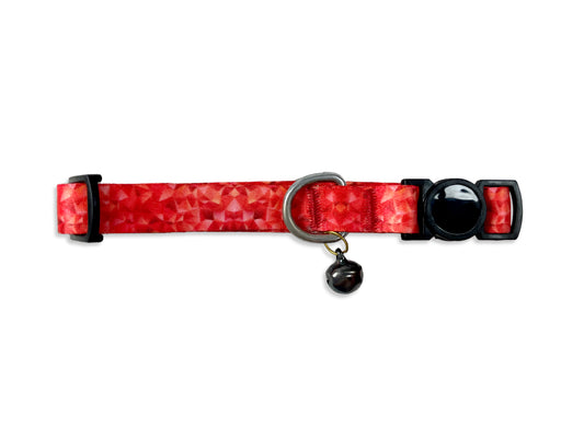 Tails Nation Digital Printed Ruby Red Adjustable Collar For Your Cat