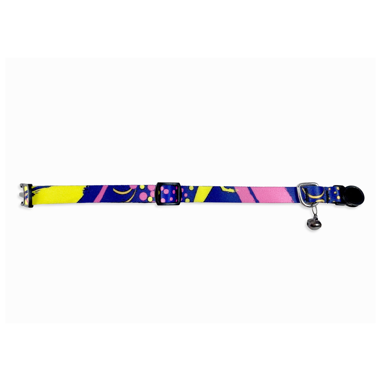 Tails Nation Digital Printed Blue & Pink Adjustable Collar For Your Cat