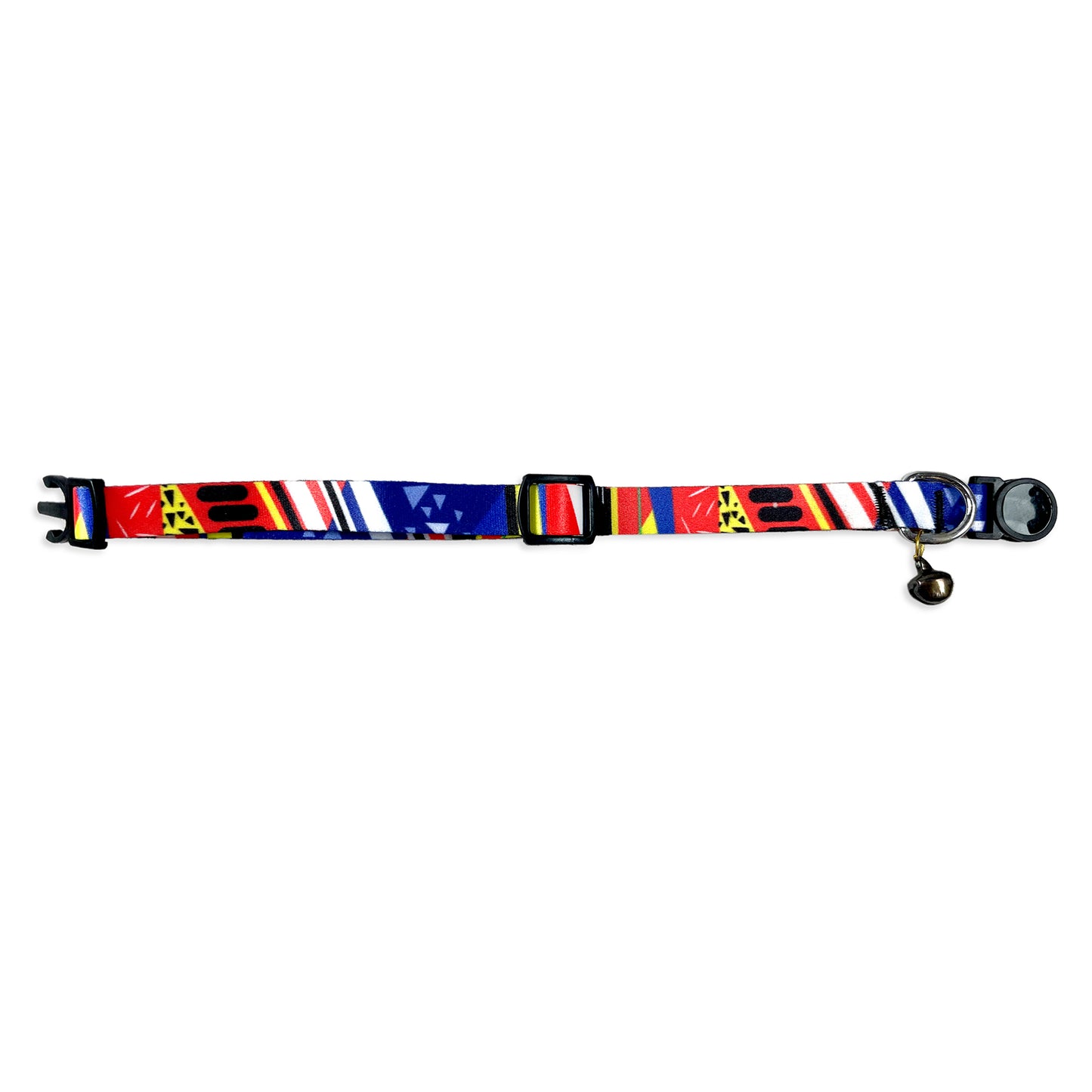 Tails Nation Digital Printed Red & Blue Adjustable Collar For Your Cat