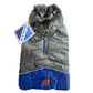 Smarty Pet Warm & Stylish Fur Jacket For Your Furry Friend Blue/Grey