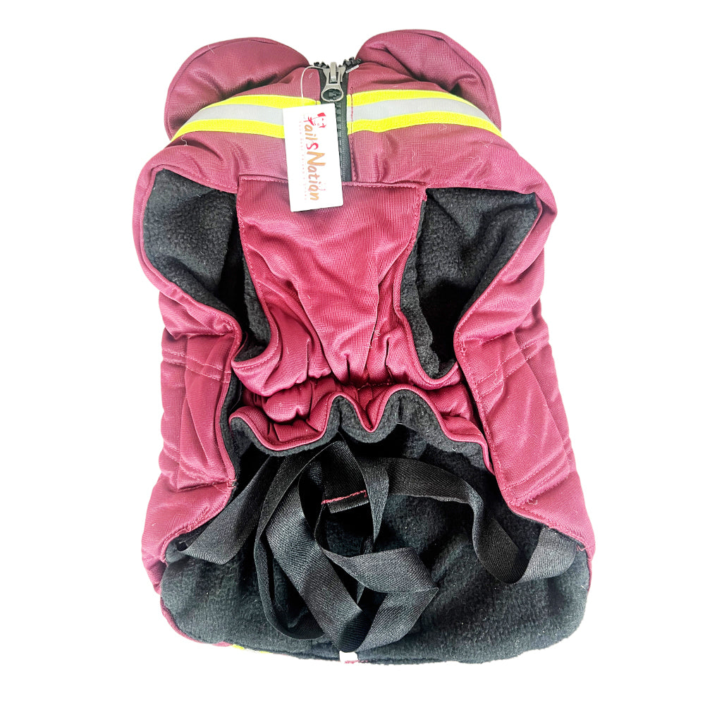 Tails Nation Reflector Jacket with Chain Wine Berry| Warm and Comfy | Best for Hiking and Travel