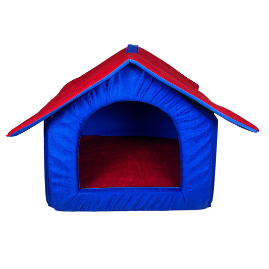 Tails Nation Puppy House For Your Furry Friend Blue & Red 63x52x57cm Assorted