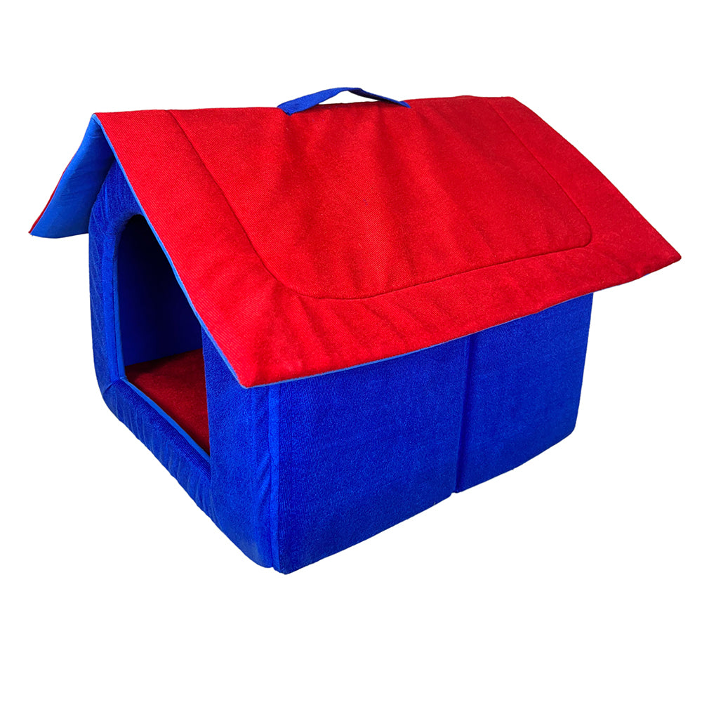 Tails Nation Puppy House For Your Furry Friend Blue & Red 63x52x57cm