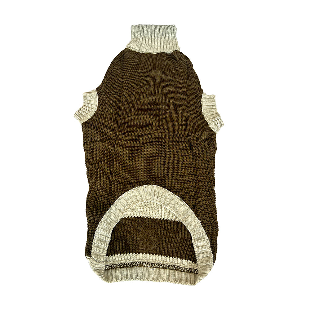 Smarty Pet Knitted Sweater Brown & Cream For Your Furry Friend