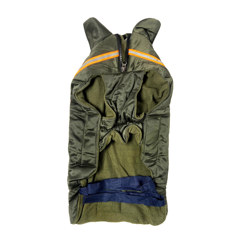 Tails Nation Reflector Jacket with Chain Dark Green | Warm and Comfy | Best for Hiking and Travel