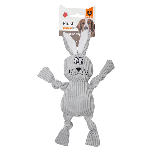 FOFOS Fluffy Rabbit Grey Dog Toy 35 x 23 x 6.5 cm