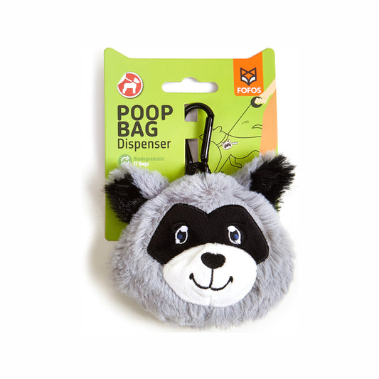 FOFOS Plush raccoon Poop Bag Dispenser 12x6x10 cm