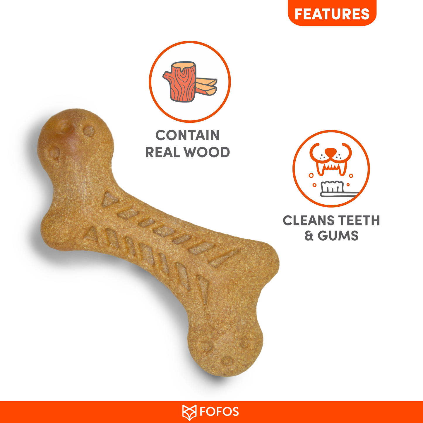 FOFOS Woodplay Bone 12 x 6 x 3 cm