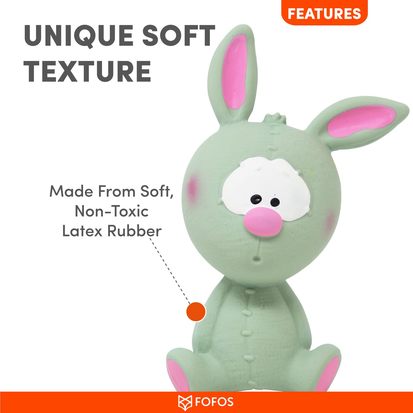OFOS Latex Bi Rabbit Toy For Dogs Small