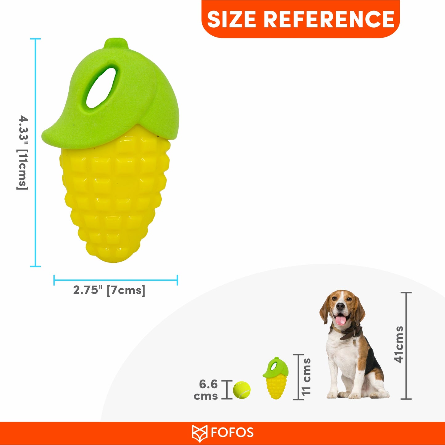 FOFOS Vegi-Bites Corn Dog Toy 11 x 7 x 4 cm Small