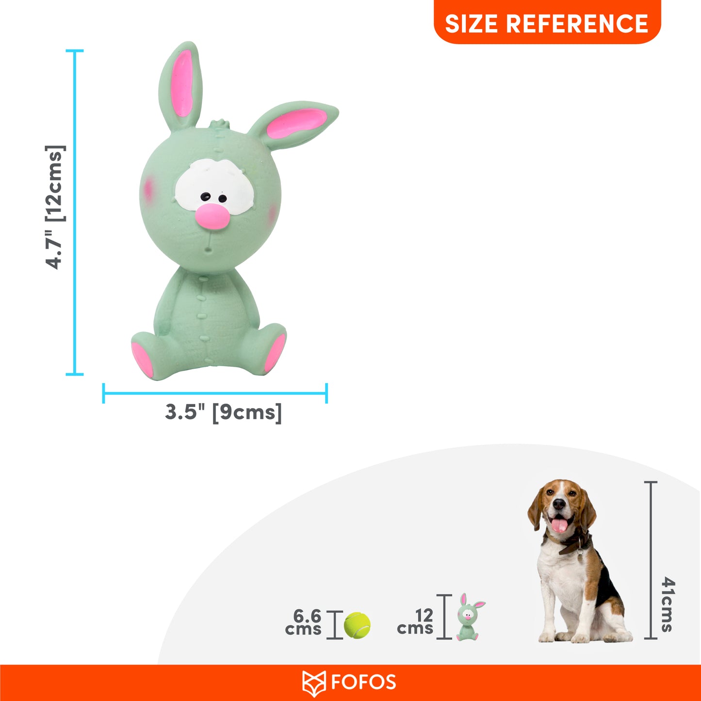 OFOS Latex Bi Rabbit Toy For Dogs Small