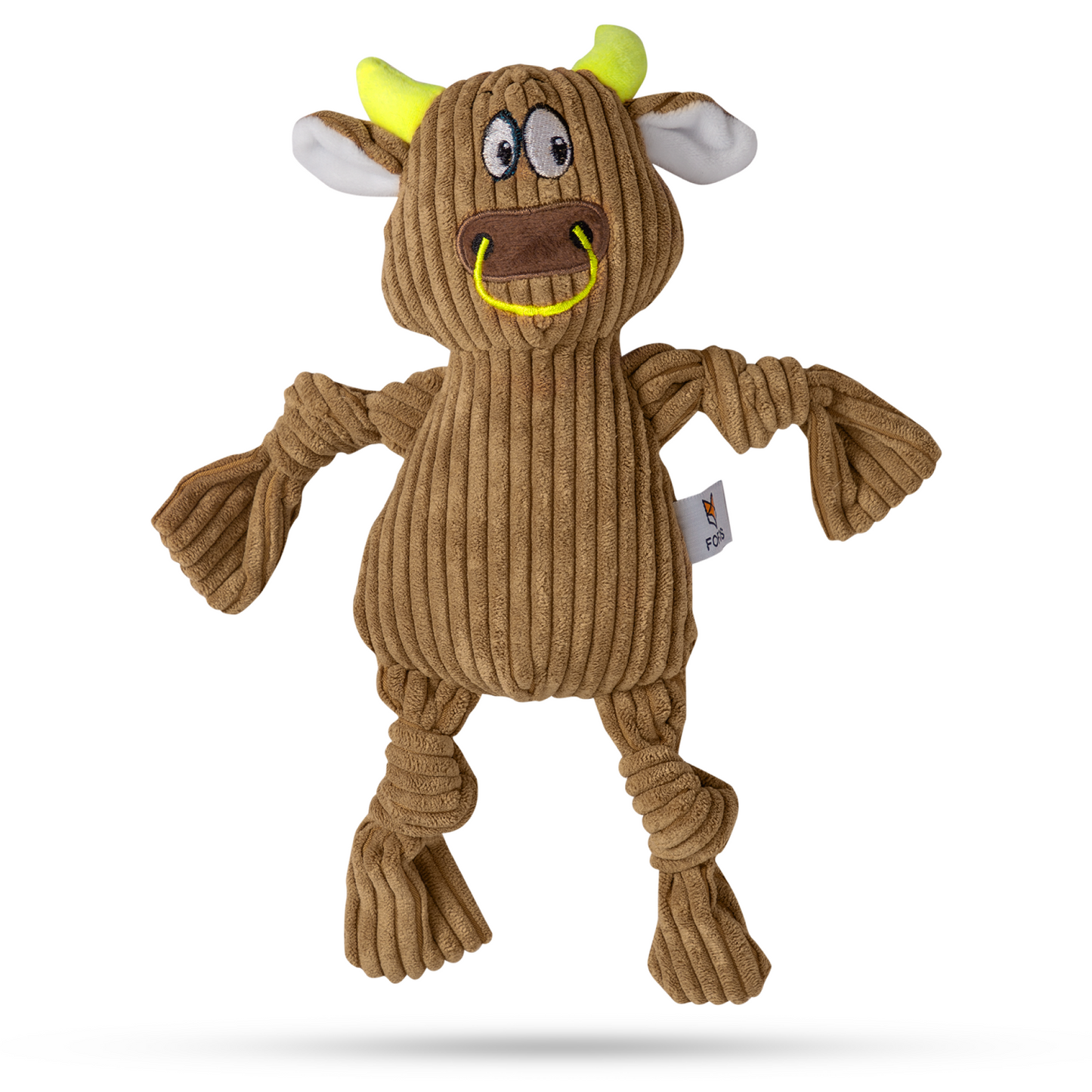FOFOS Fluffy Cow Brown Dog Toy 30 x 26.5 x 7 cm