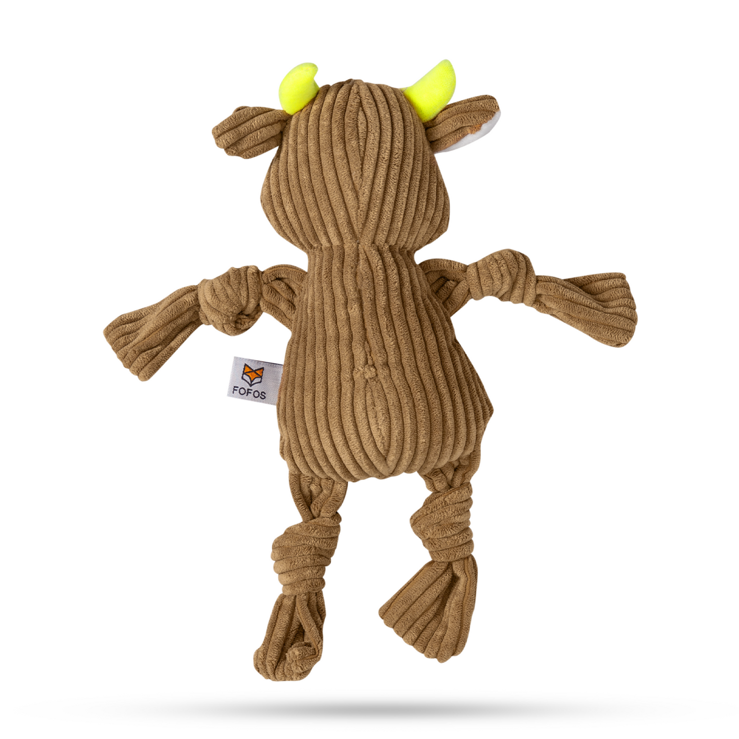 FOFOS Fluffy Cow Brown Dog Toy 30 x 26.5 x 7 cm