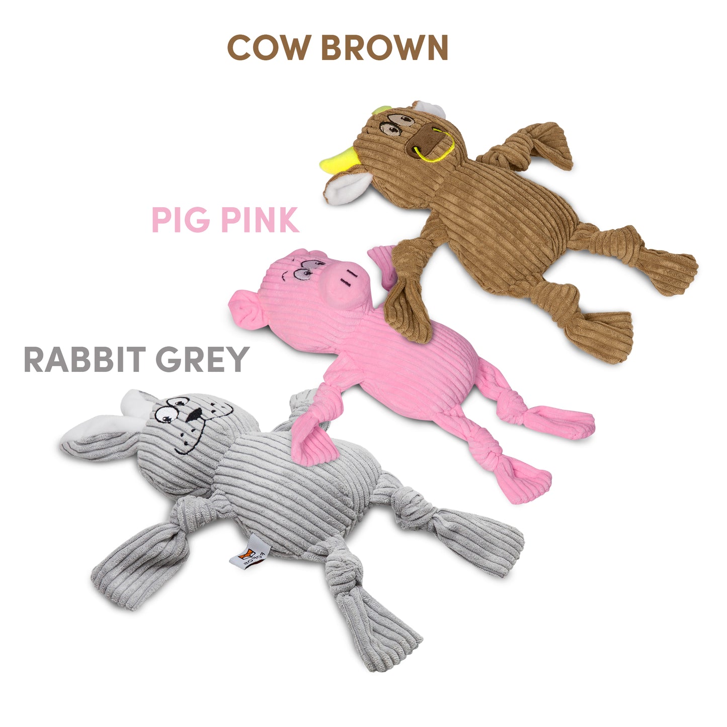 FOFOS Fluffy Rabbit Grey Dog Toy 35 x 23 x 6.5 cm