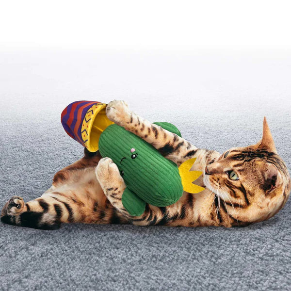 Kong Christmas Collection Holiday Wrangler Cactus Toy For Cat 9.65x9.65x24.13cm