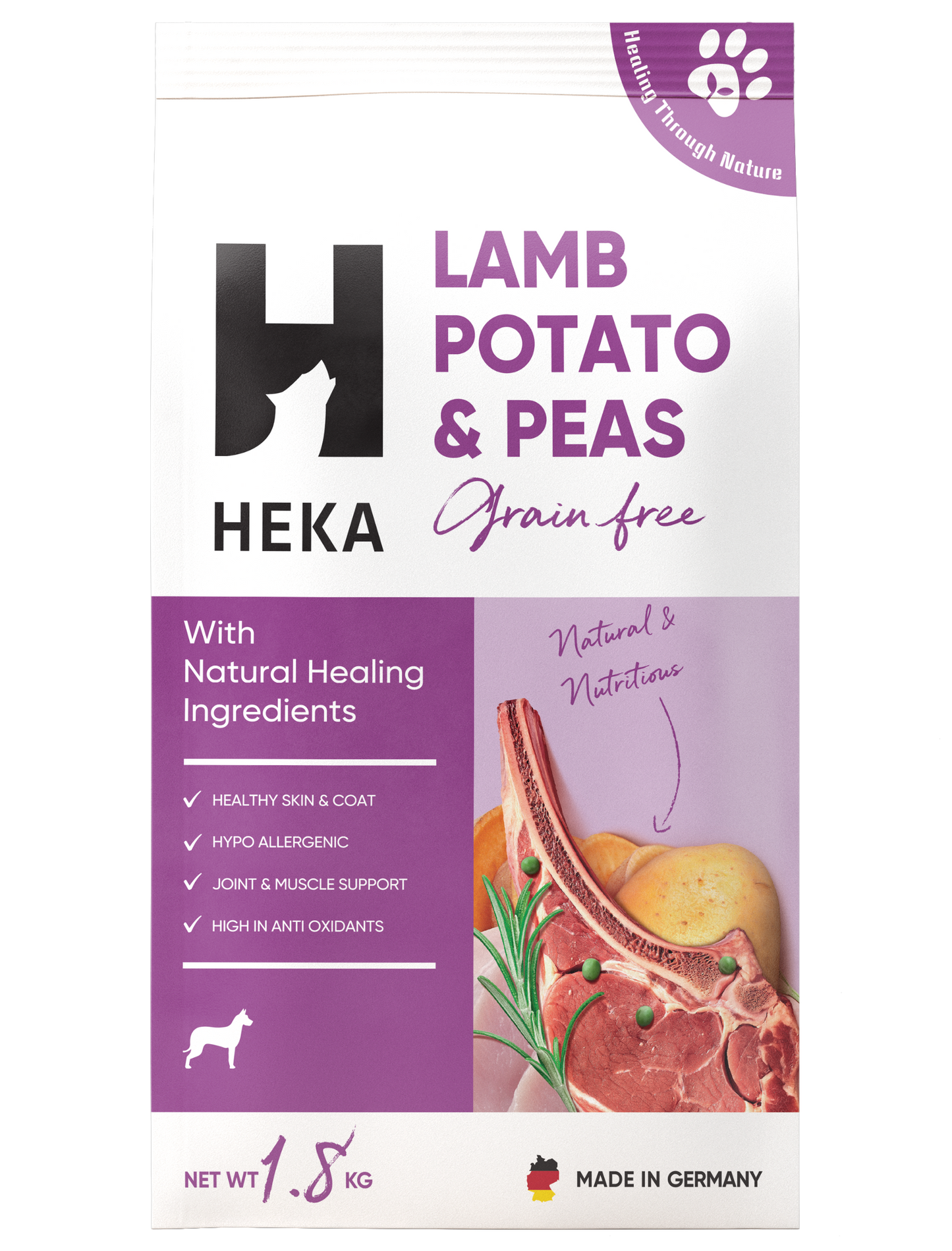 Heka Grain Free Lamb, Potatoes & Peas Dry Food For Dogs