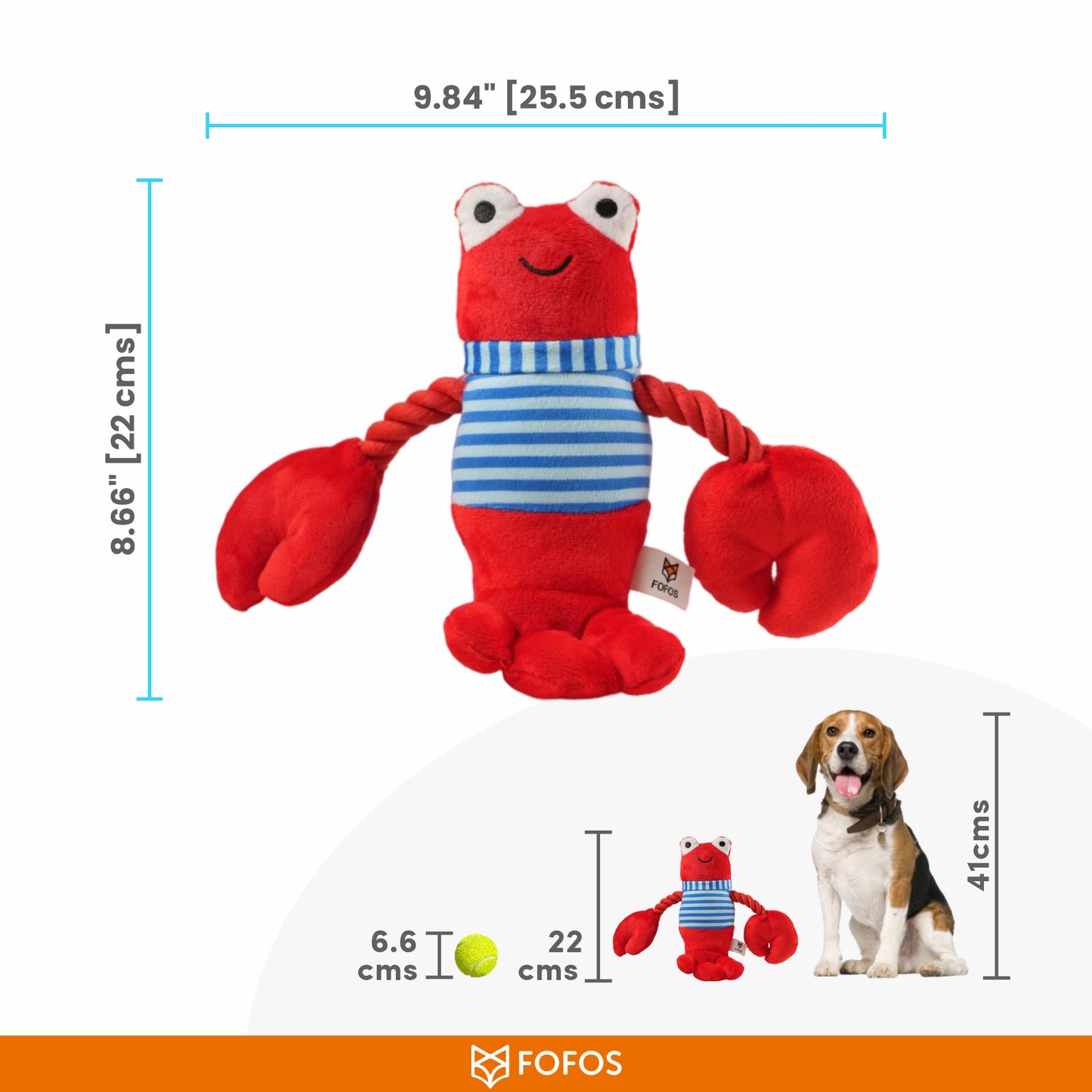 FOFOS Sealife Toy Lobster 22 x 8.5 x 25.5 cm