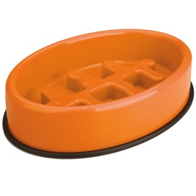 M-Pets Fishbone - Slow Feed Bowl Anti-Scoff-Anti-Slip Oval Bowl Assorted